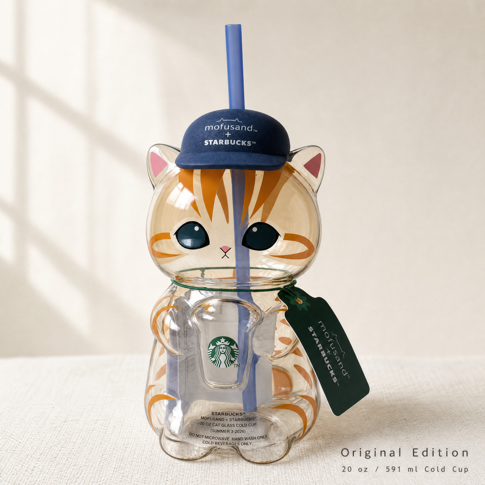 2026 Starbucks Singapore x Mofusand Collection Cat Shaped Glass Cup Orange Tabby 2026 Starbucks Singapore x Mofusand Collection Cat Shaped Glass Cup Orange Tabby