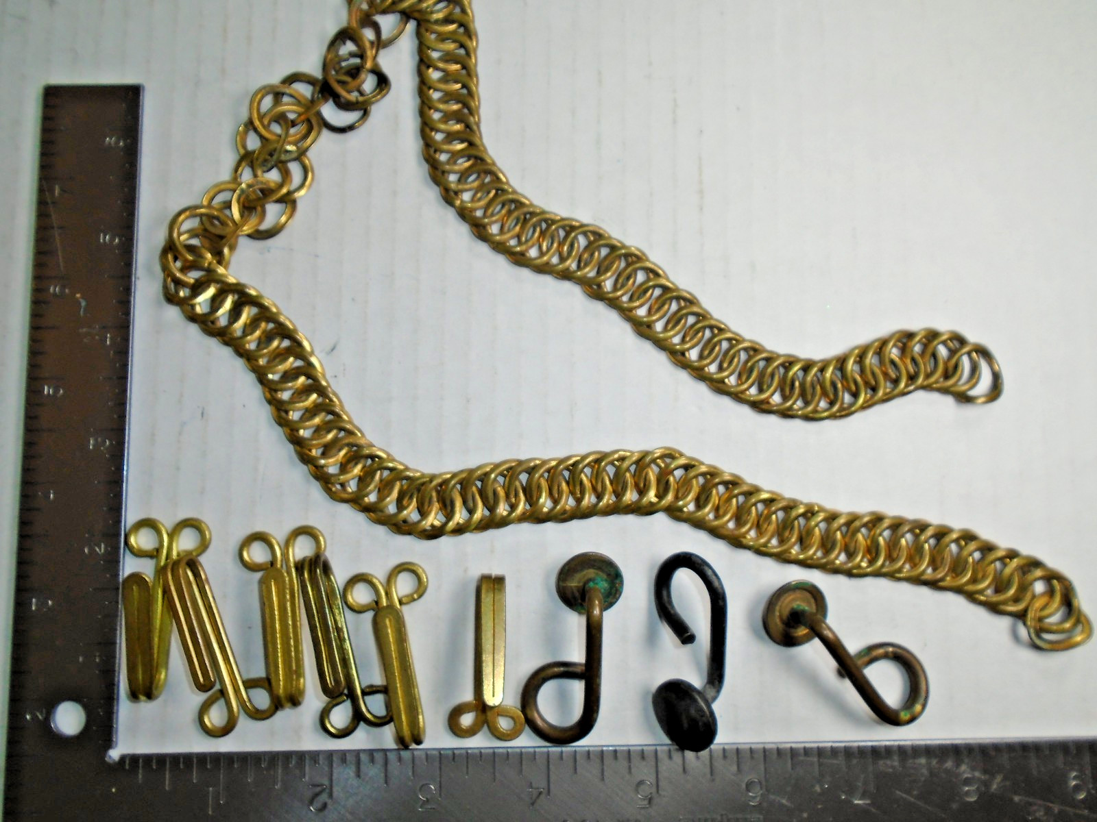 Original Antique U.S. Army M1881 Cavalry Helmet Brass Chin Chain & T-Bar Hooks Original Antique U.S. Army M1881 Cavalry Helmet Brass Chin Chain & T-Bar Hooks