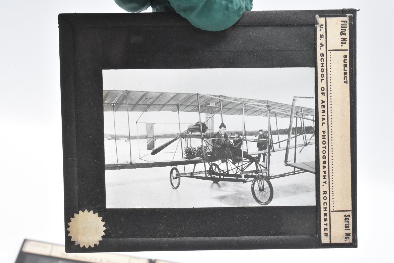 WWI 1918-1919 Aerial Photo School Glass Slide Silver Dart McCurdy Airplane