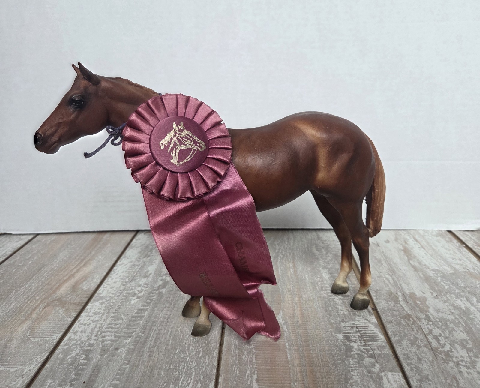 Vintage Breyer Horse Model Figurine With Sash Made In USA Vintage Breyer Horse Model Figurine With Sash Made In USA