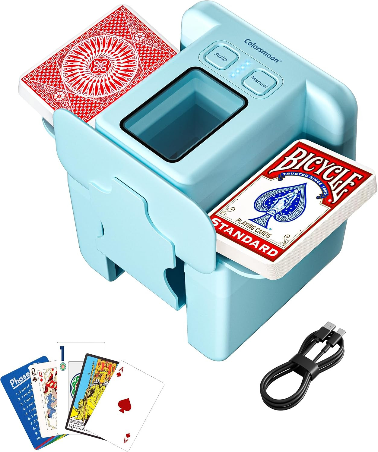 Automatic Card Shuffler - 4 Deck USB-C Rechargeable
