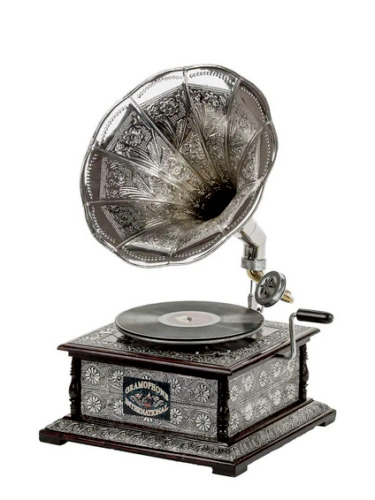 Vintage Brass HMV Gramophone Player Vintage Look Vinyl Recorder For Home Decor
