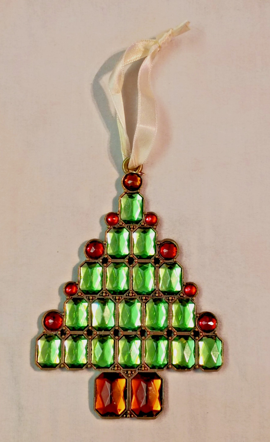 Kohl's Pewter  And Gems Christmas Tree Ornament  4.5