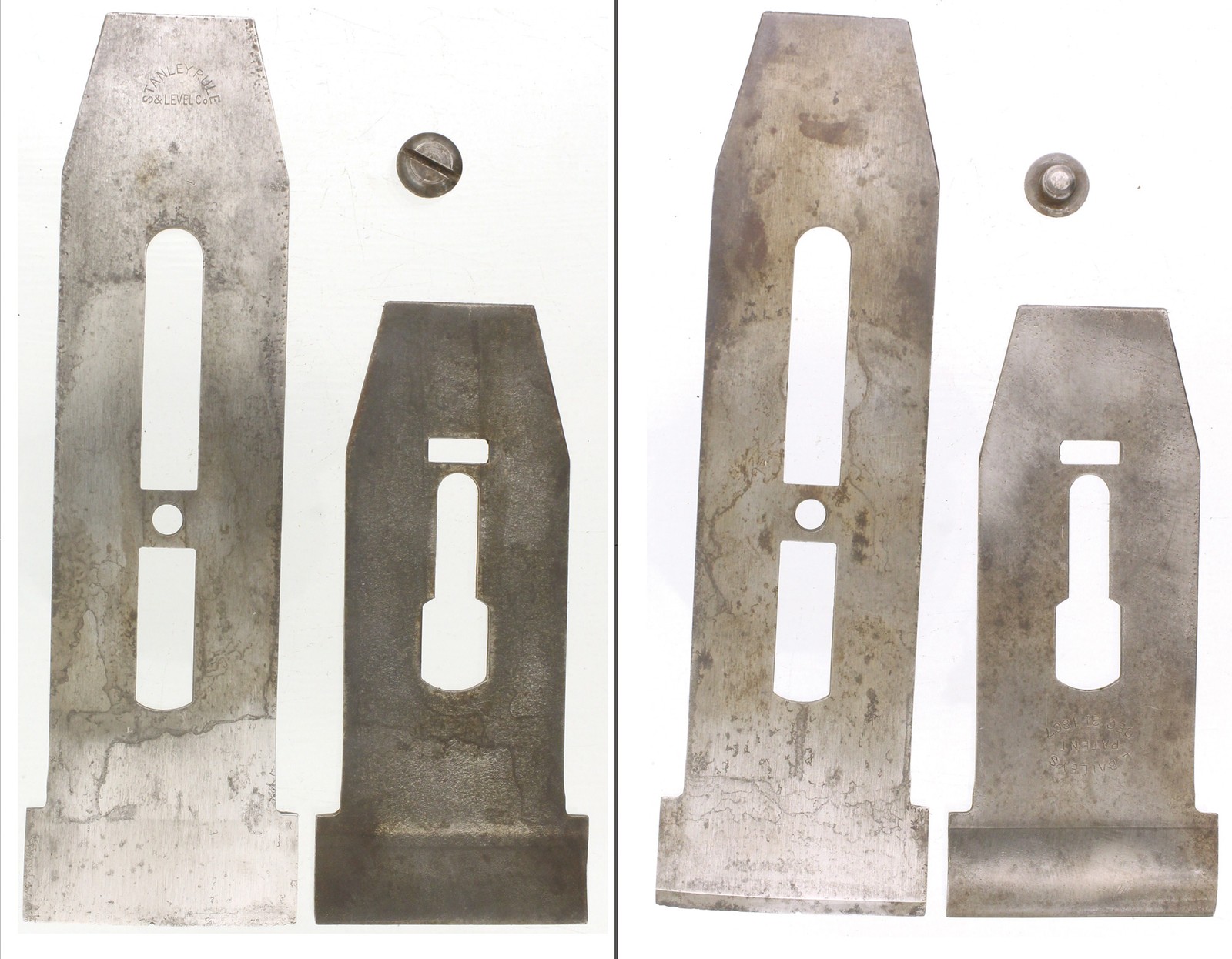 Orig. Cutting Iron & Chip Breaker for Stanley No. 10 - Early Type - mjdtoolparts Orig. Cutting Iron & Chip Breaker for Stanley No. 10 - Early Type - mjdtoolparts