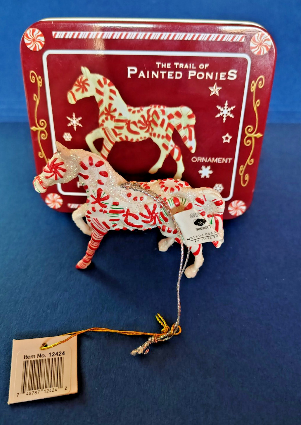 Trail of Painted Ponies PEPPERMINT TWIST Christmas Ornament 12424 Westland Tin