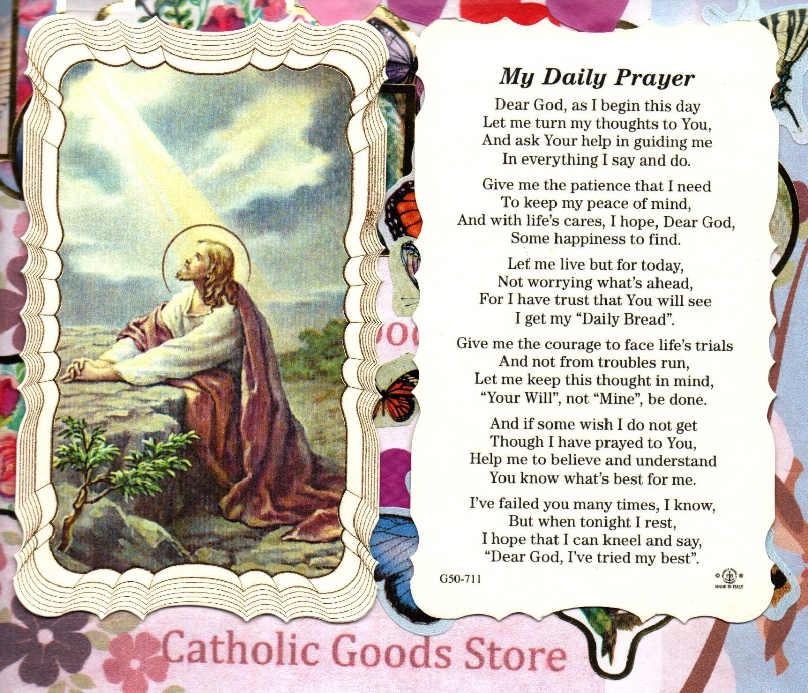 My Daily Prayer - Scalloped paperstock Holy Card My Daily Prayer - Scalloped paperstock Holy Card