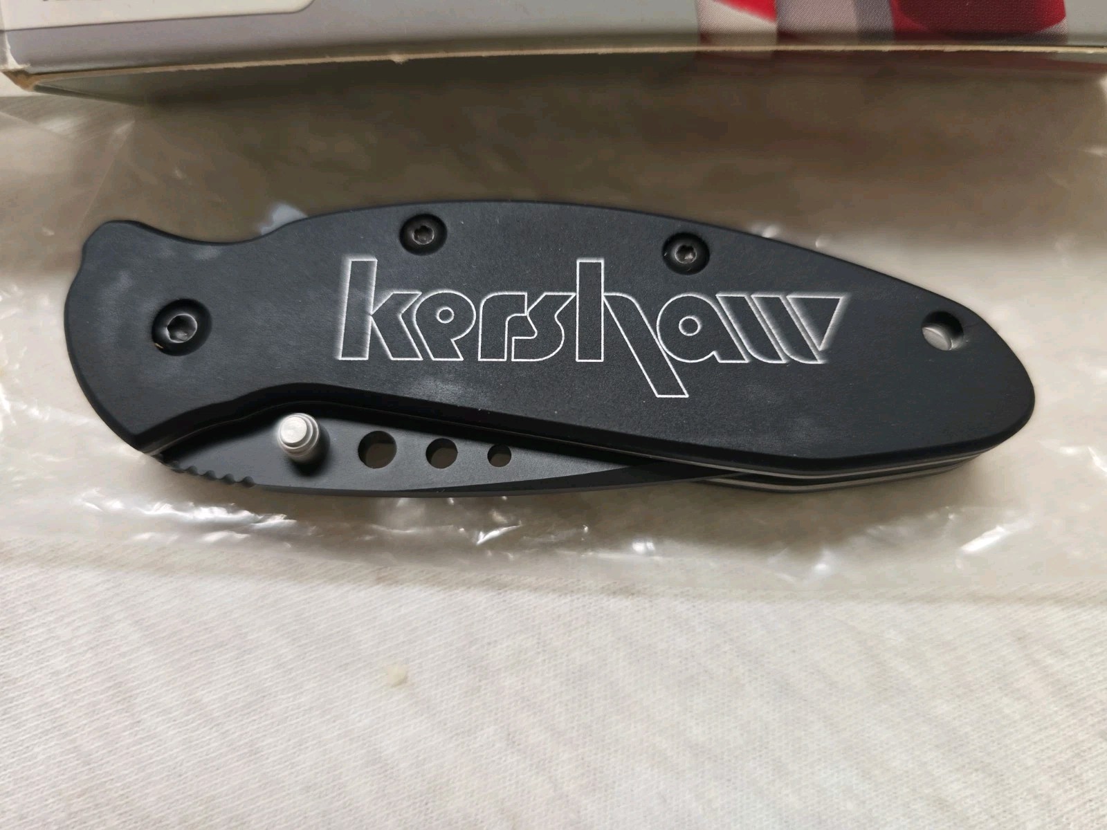  KERSHAW Vintage SCALLION-1620H3-BLK  WHITE LETTERS-FOLDING LOCKING KNIFE