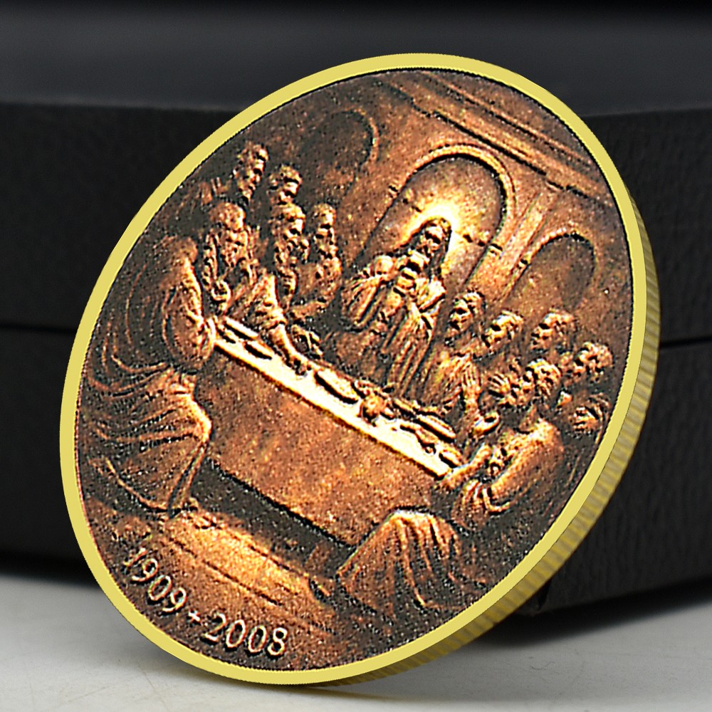Jesus Last Supper Commemorative Coin - Christian Sacred Chalice Gift Collectible Jesus Last Supper Commemorative Coin - Christian Sacred Chalice Gift Collectible