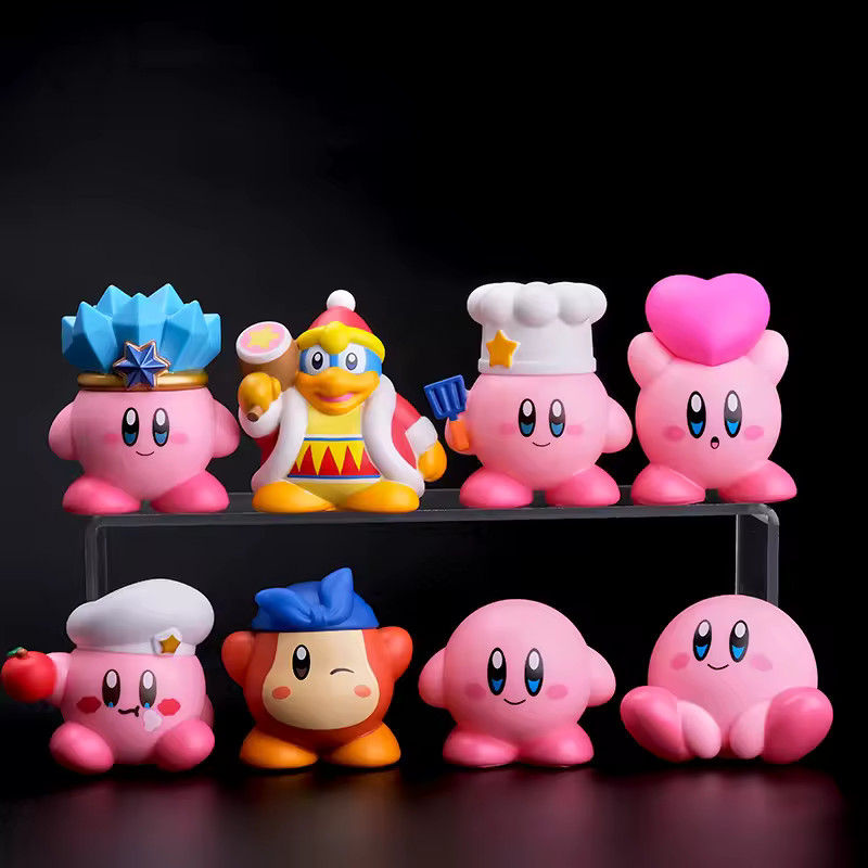 8pcs Star Kirby Anime Figures - Cute Mini Toy Set for Kids' Gifts