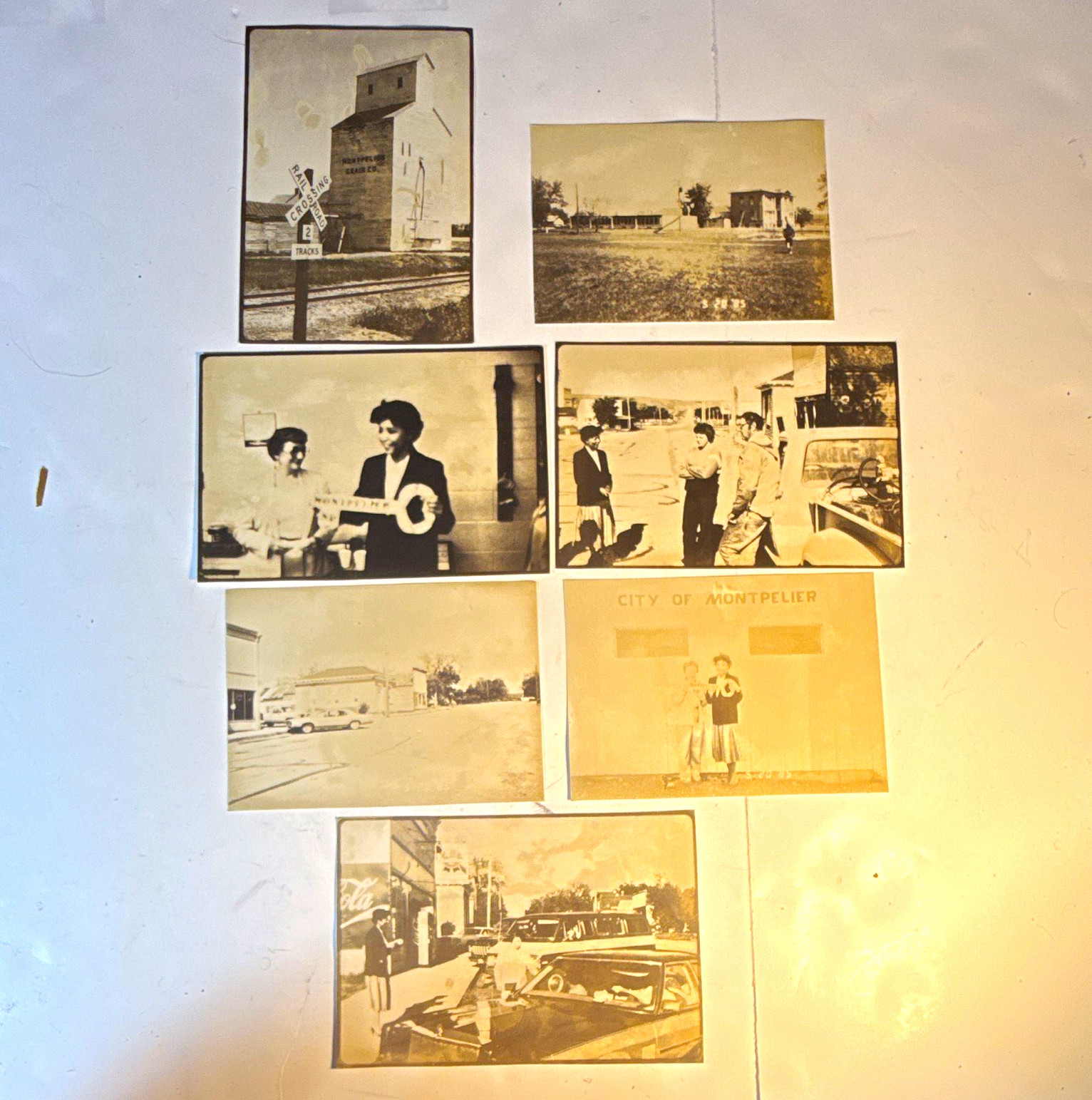 7 Vintage Montpelier North Dakota Photos Railroad Grain Elevator Cars 1950s