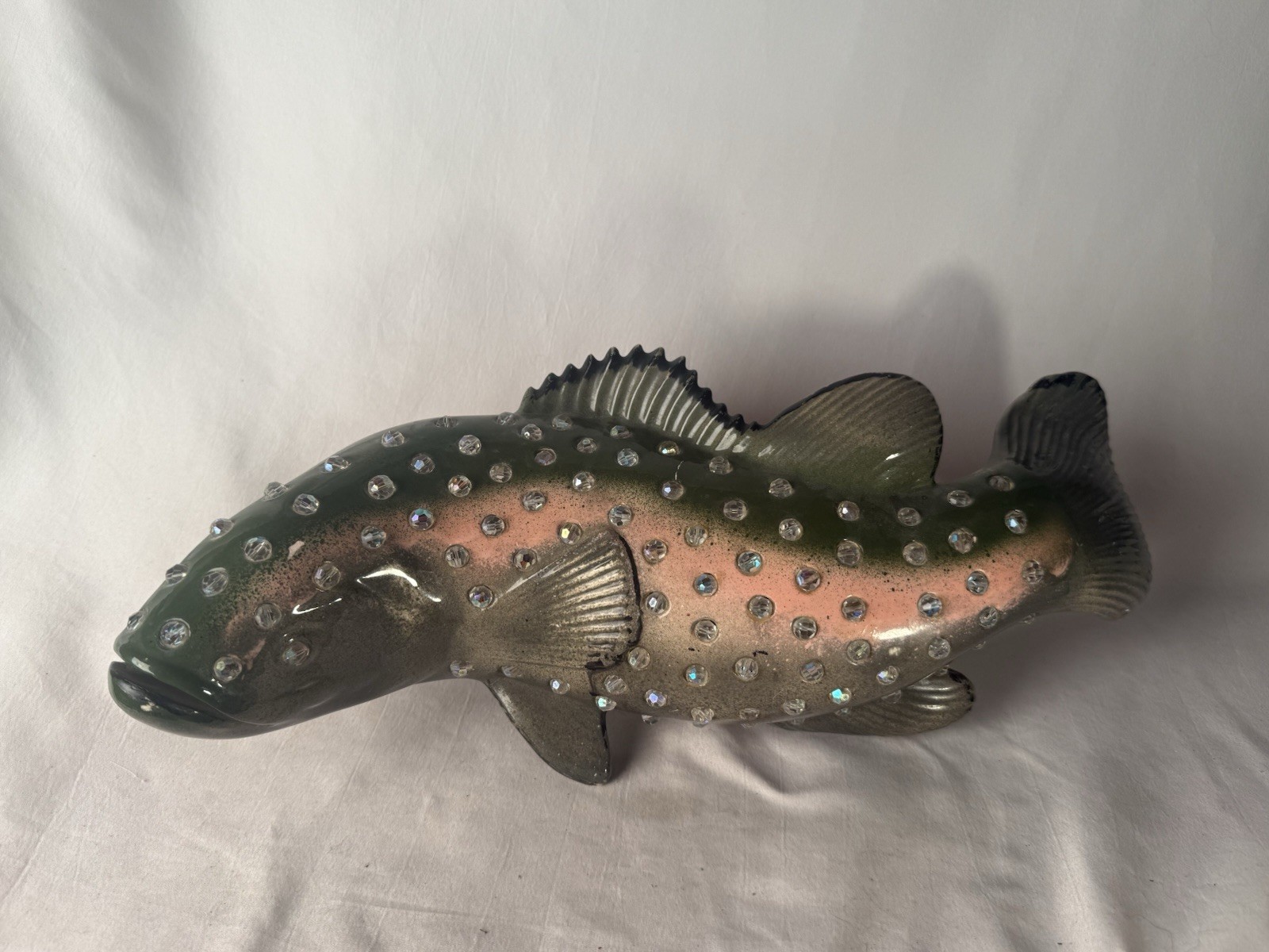 Vintage MID CENTURY HTF KOI CARP FISH IRIDESCENT TV Lamp MCM 50s NO LIGHT Vintage MID CENTURY HTF KOI CARP FISH IRIDESCENT TV Lamp MCM 50s NO LIGHT