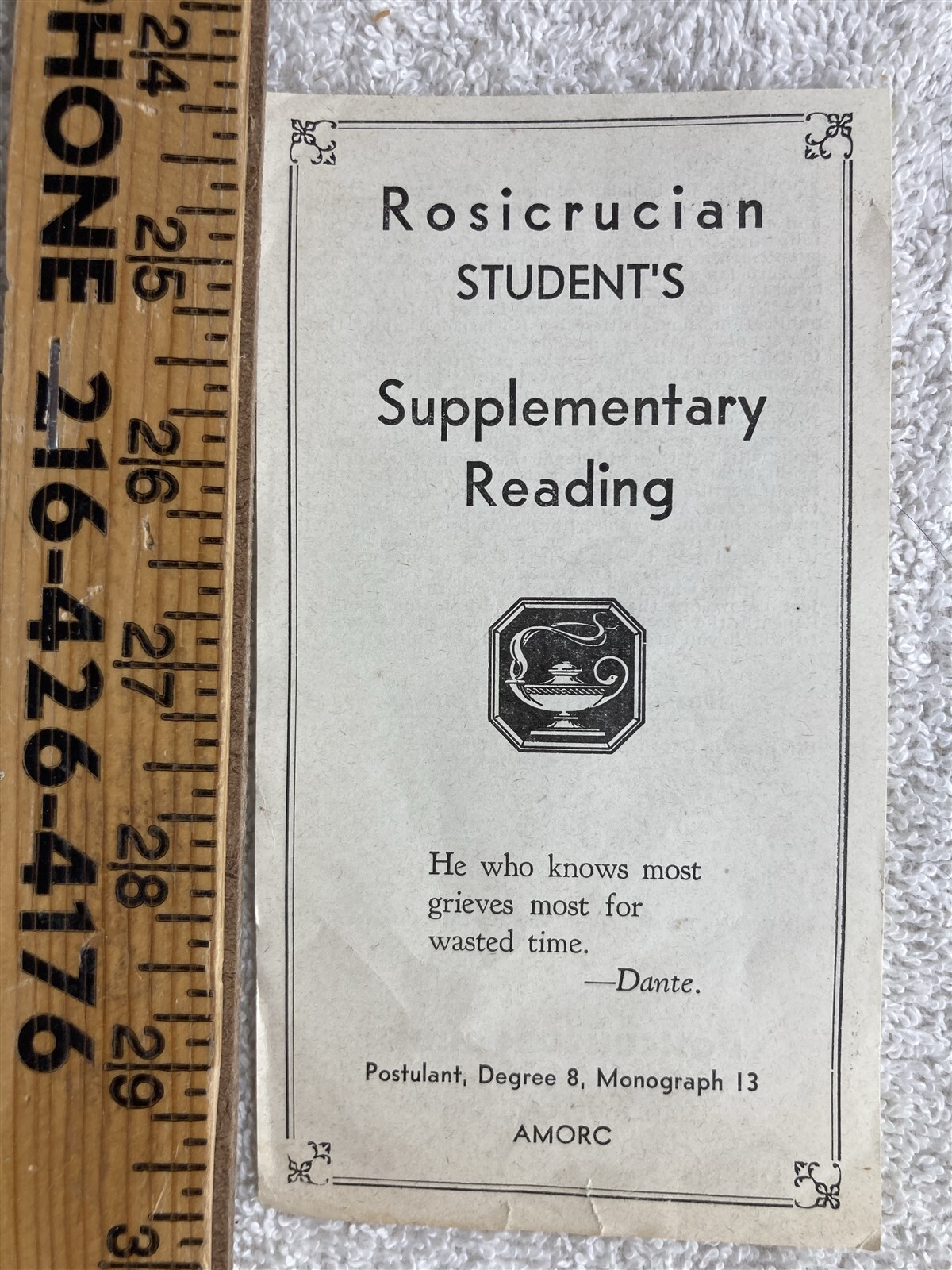 1910s 1920s 1930s Vintage Rosicrucian Students Supplementary Reading Flier 1910s 1920s 1930s Vintage Rosicrucian Students Supplementary Reading Flier