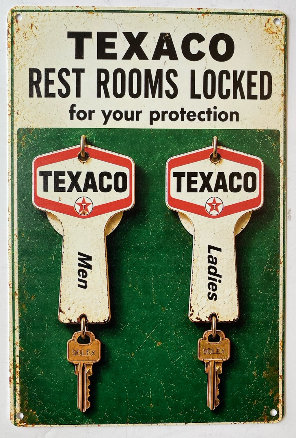 Texaco Gasoline Gas & Oil Sign - Texas Fuel Company - Vintage Restrooms Texaco Gasoline Gas & Oil Sign - Texas Fuel Company - Vintage Restrooms