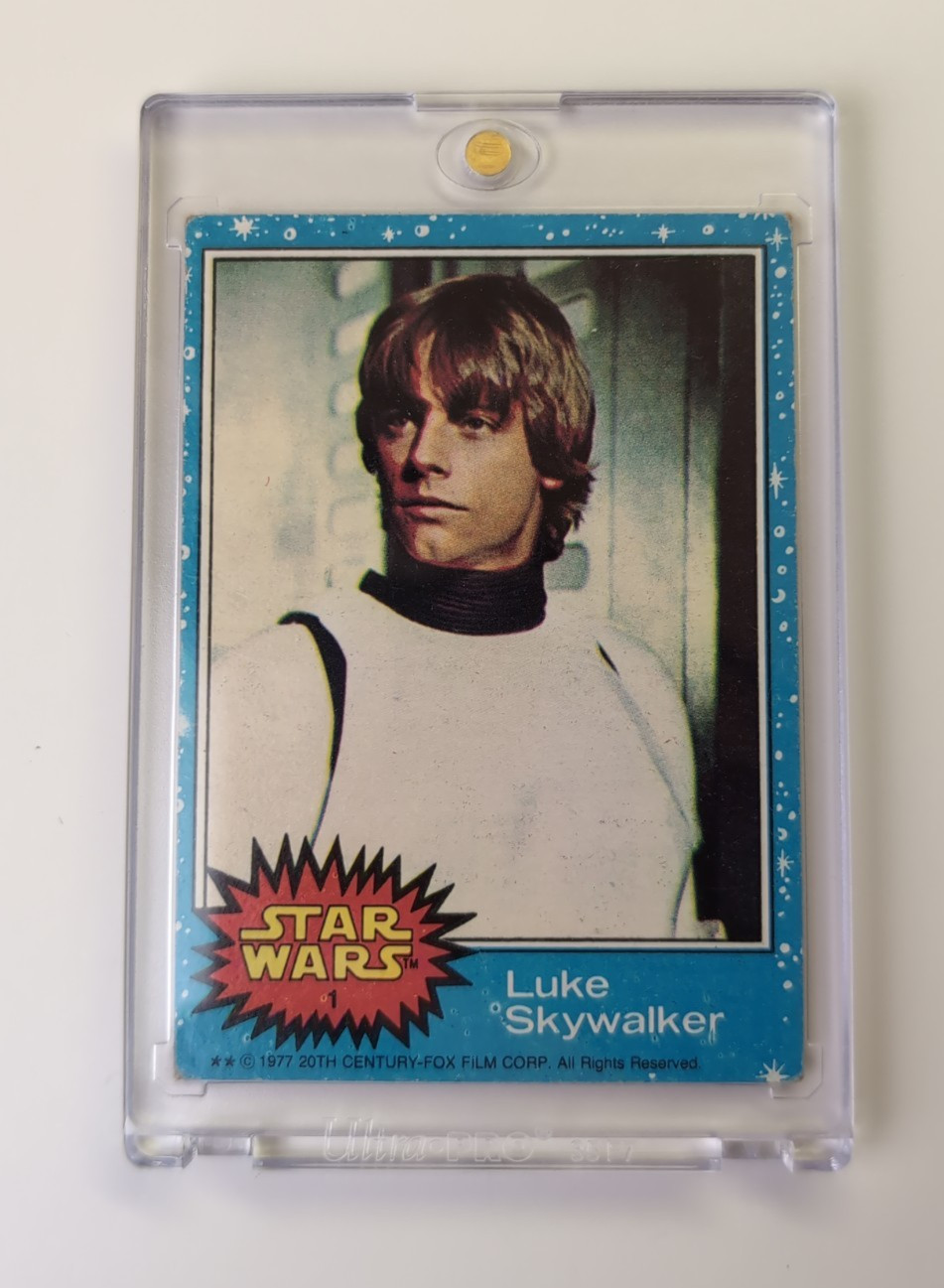 1977 Topps Star Wars Blue Series 1 #1 Luke Skywalker Rookie Lower Middle Grade