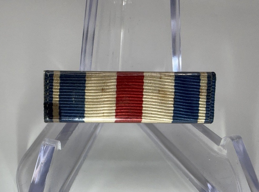 WW2 Early US Army Air Corp Plastic Coat Silver Star Pinback Ribbon Bar 3/8 Inch