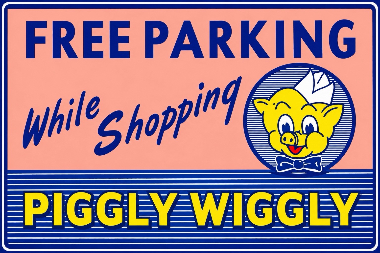 Hi Gloss Piggly Wiggly Grocery Store Vintage Style Metal Sign Hi Gloss Piggly Wiggly Grocery Store Vintage Style Metal Sign
