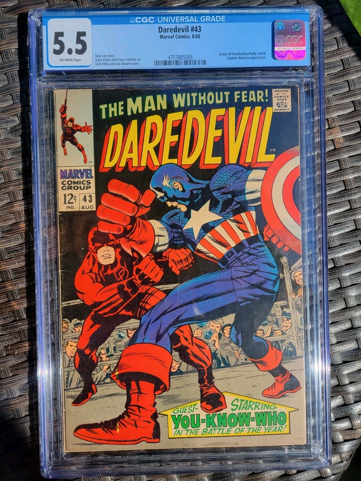 DAREDEVIL #43 (Marvel Comics August 1968) CGC 5.5 UNDER GRADED DAREDEVIL #43 (Marvel Comics August 1968) CGC 5.5 UNDER GRADED