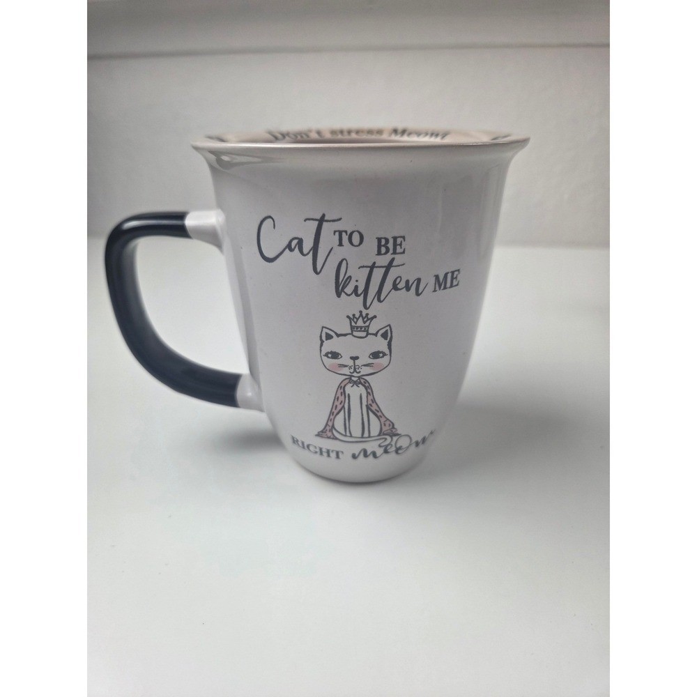 Ten Strawberry Street Cat To Be Kitten Me Right Meow Coffee Mug White Ten Strawberry Street Cat To Be Kitten Me Right Meow Coffee Mug White
