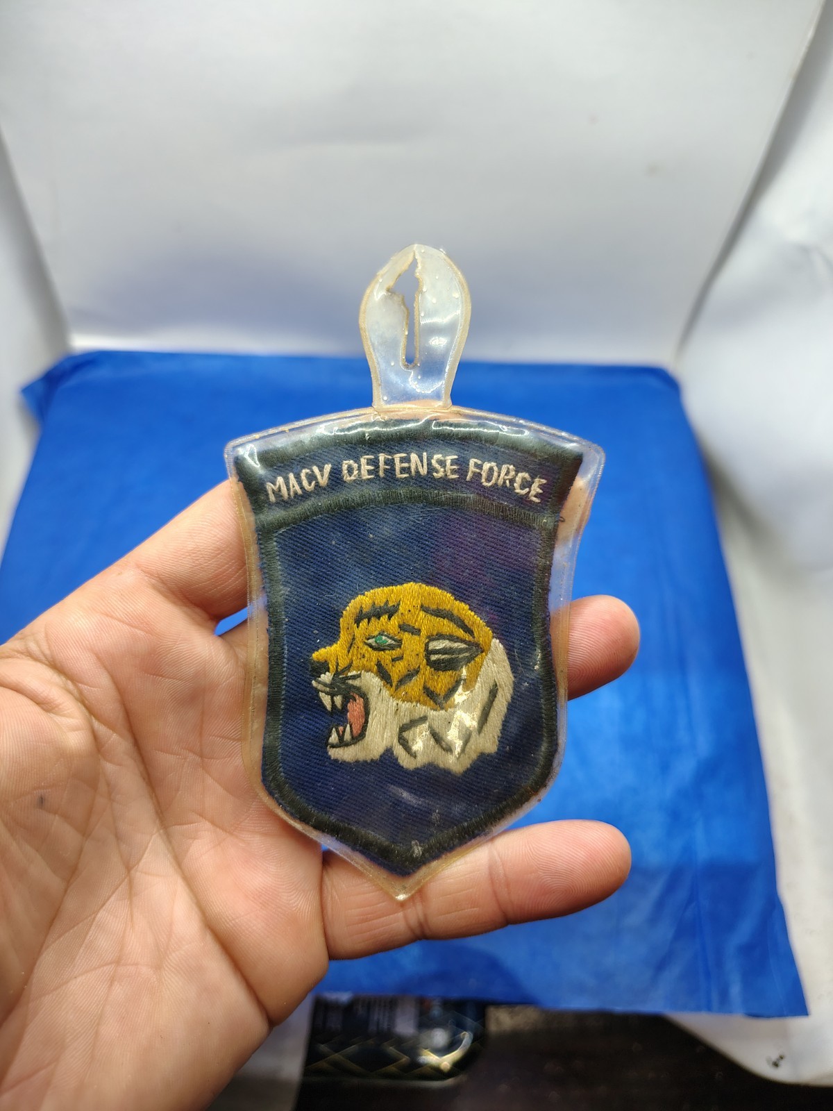 Vintage Wartime Mac V Defense Force Pocket Hanger Patch Vintage Wartime Mac V Defense Force Pocket Hanger Patch