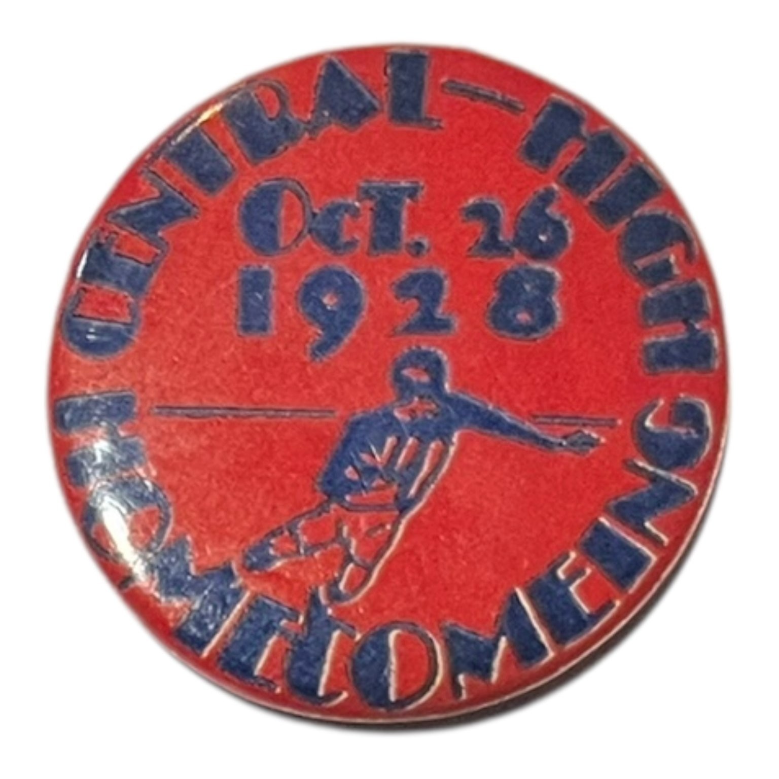 Vintage 1928 Central High School Homecoming Football Pinback Button Early Old Vintage 1928 Central High School Homecoming Football Pinback Button Early Old