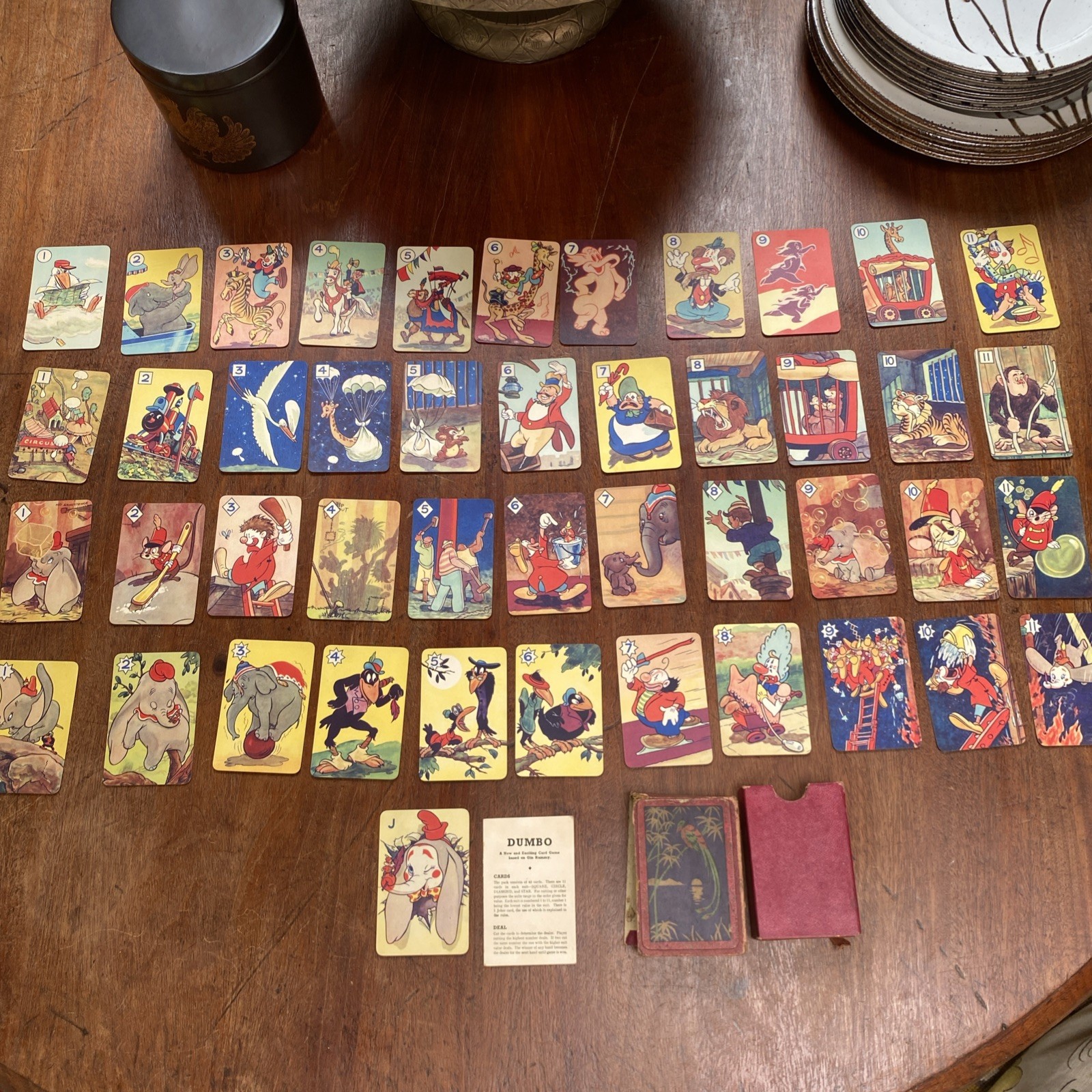 Vintage Playing Card Game Dumbo Gin Rummy 1941 Complete  Vintage Playing Card Game Dumbo Gin Rummy 1941 Complete 