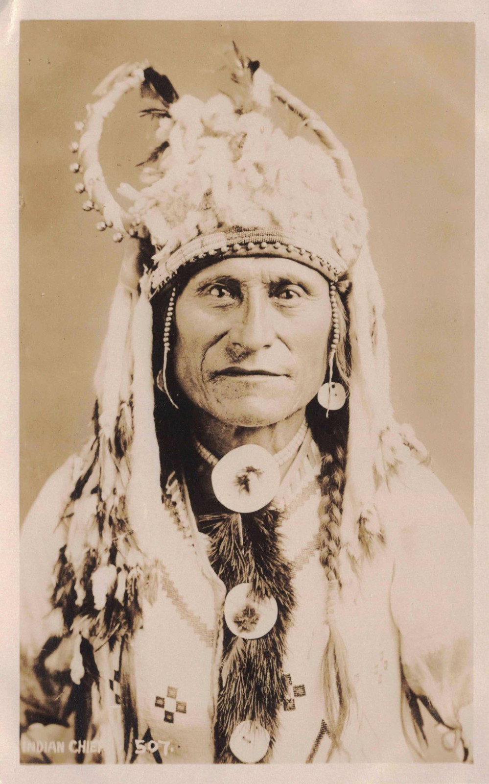 RPPC Indian Chief Calf Child Medicine Man Stoney Byron Harmon Photo Postcard