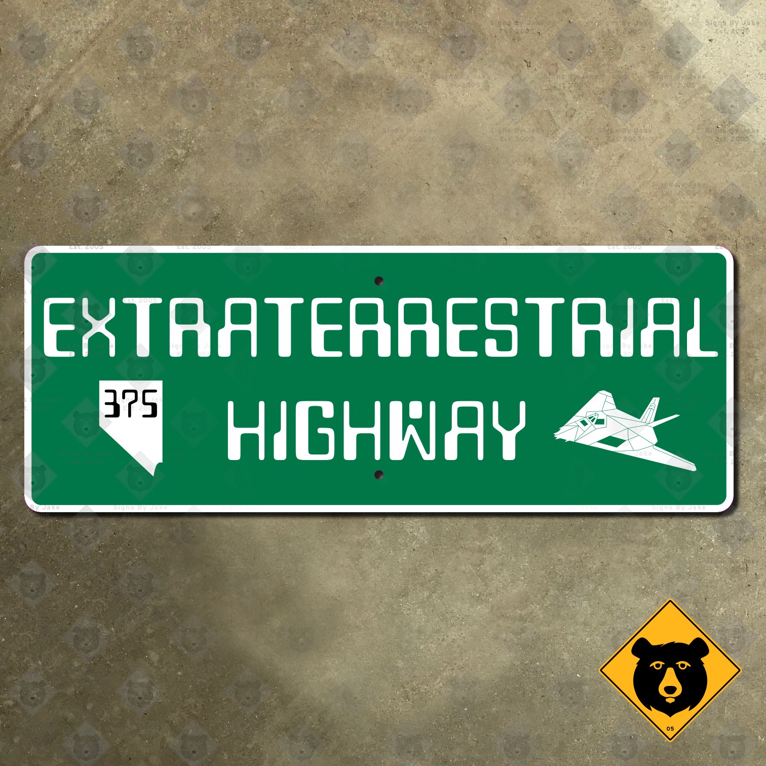 Nevada Extraterrestrial Highway road sign State Route 375 Rachel Nighthawk 29x11