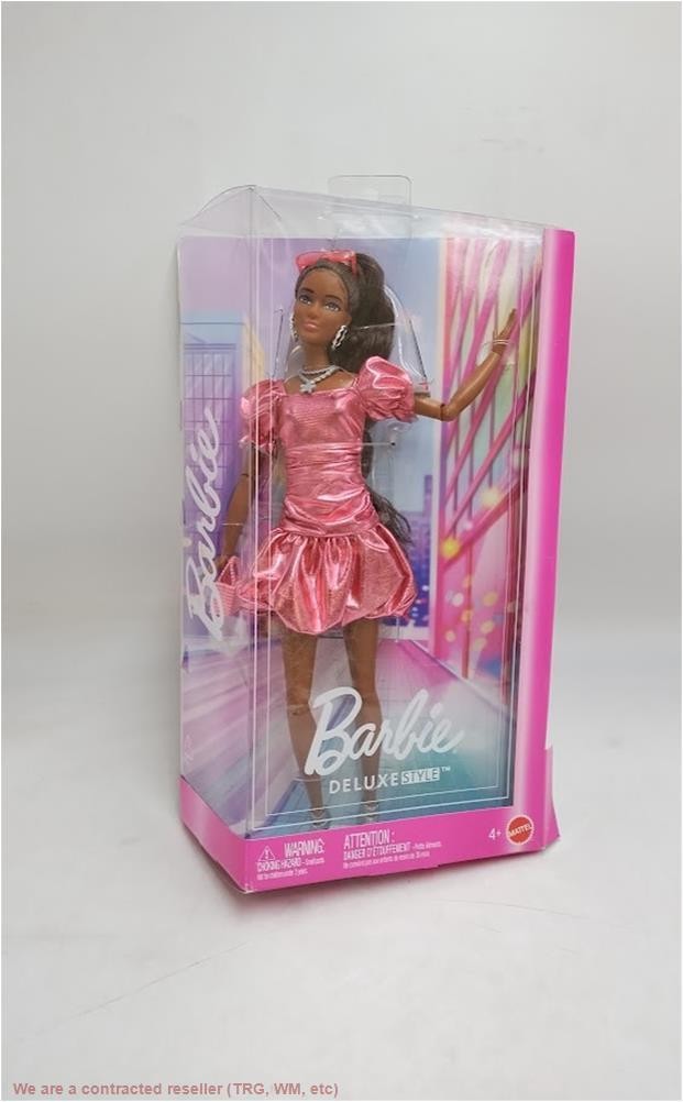 Barbie Deluxe Style Fashion Doll #6 in Metallic Coral Dress SEE DETAILS Barbie Deluxe Style Fashion Doll #6 in Metallic Coral Dress SEE DETAILS