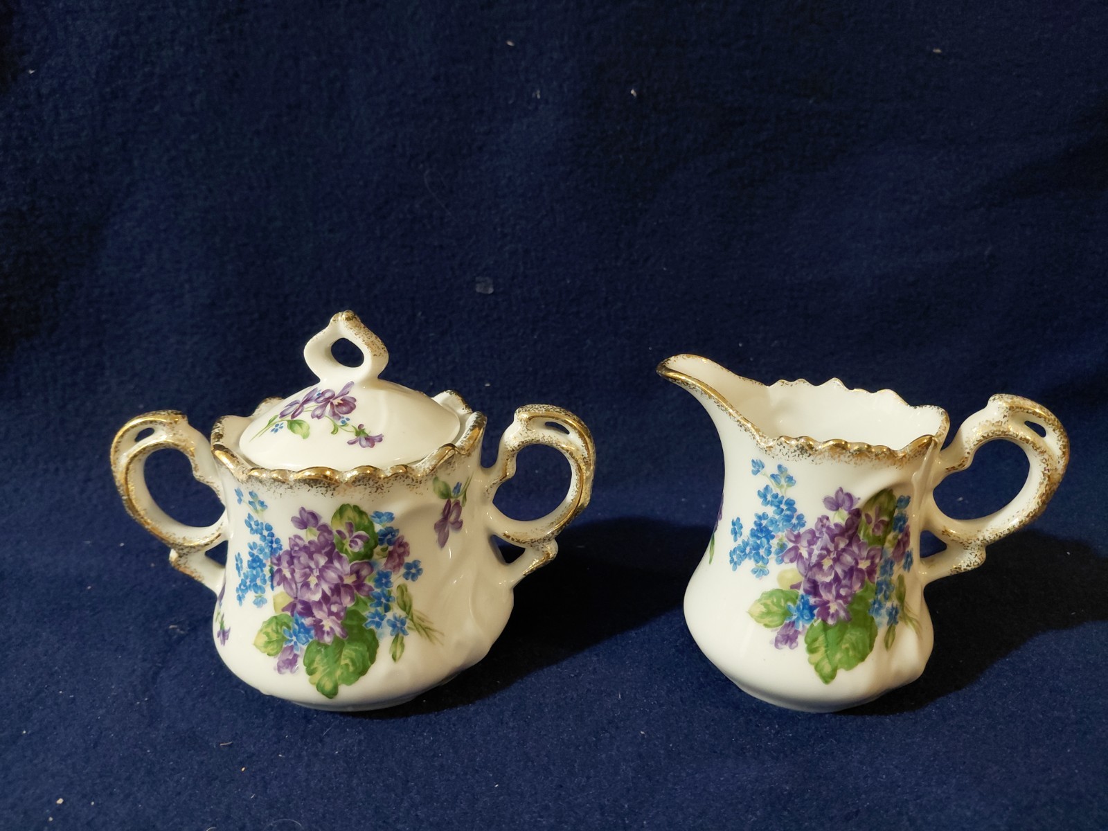 Vtg. Lefton China Cream & Sugar Set - Spring Boquet Pattern - #4581