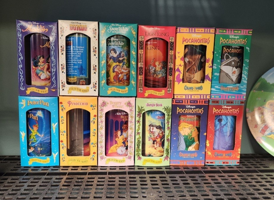 1994 Walt Disney Collector Series Cups Glasses Burger King Complete Set of 12 1994 Walt Disney Collector Series Cups Glasses Burger King Complete Set of 12