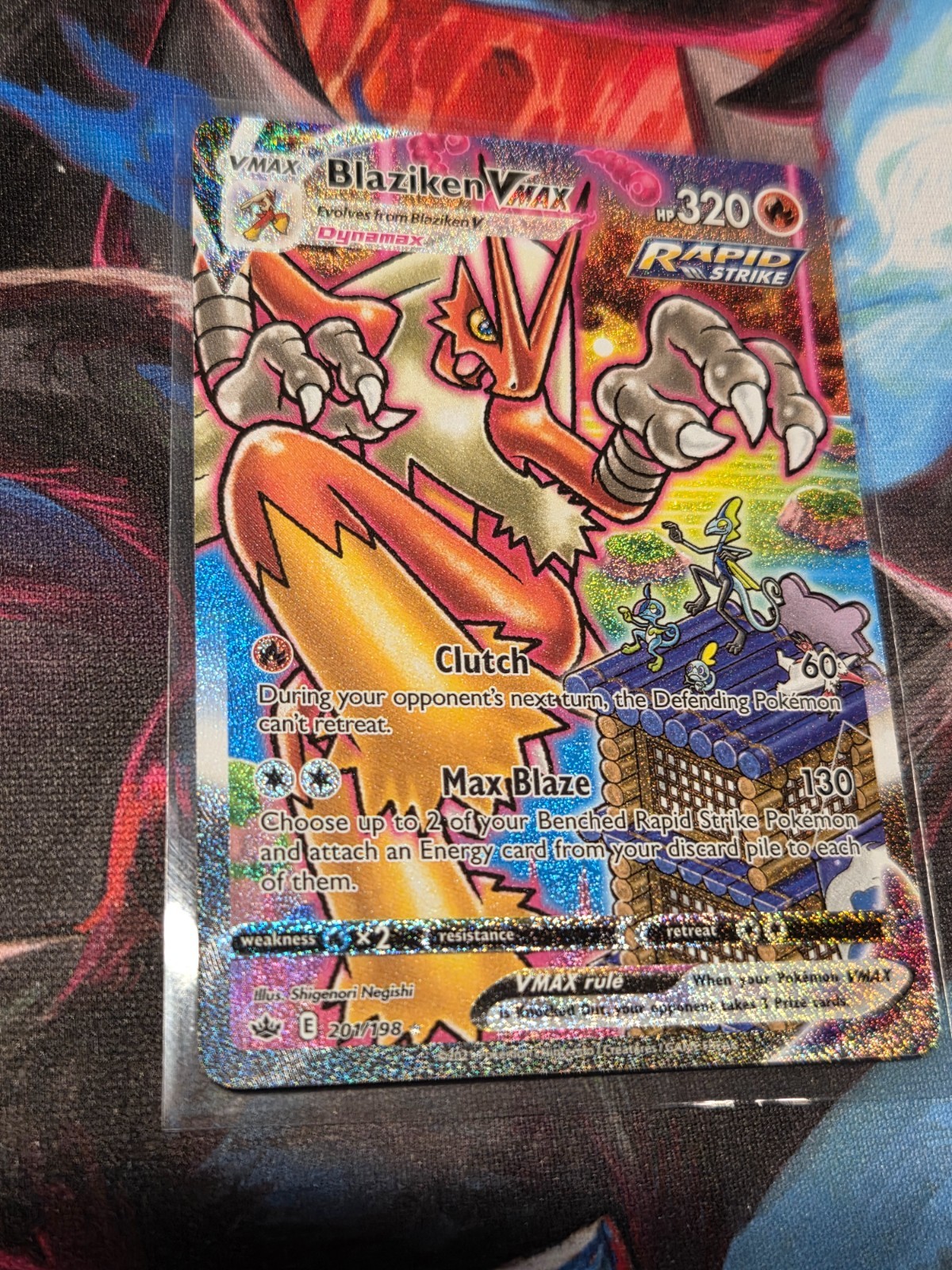 Pokémon TCG Blaziken VMAX 201/198 Secret Rare Alt Art Holo Chilling Reign Pokémon TCG Blaziken VMAX 201/198 Secret Rare Alt Art Holo Chilling Reign
