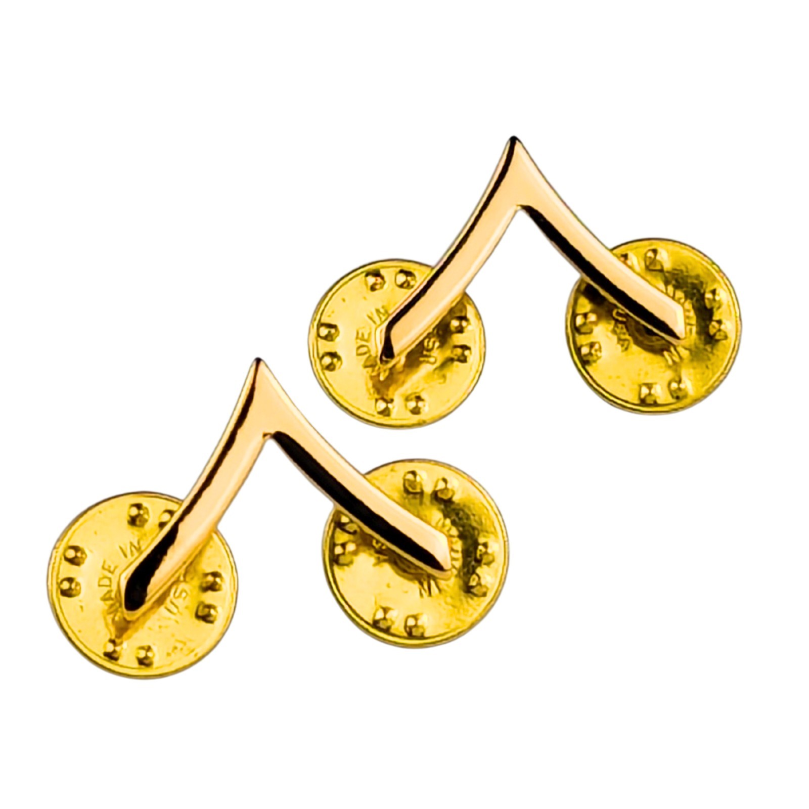 Private (PV2) Nonsubdued Army Uniform Rank Pin Set - 22k Gold Plated Metal