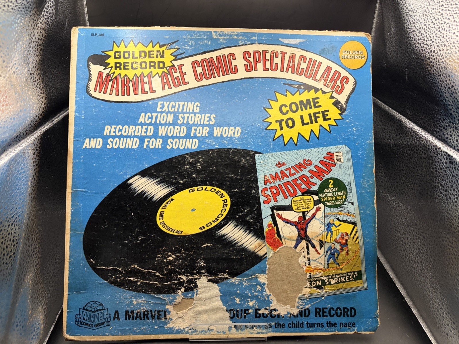 Amazing Spider-Man 1 Golden Record 1966 Marvel Album Only Rare HTF OOP Works Amazing Spider-Man 1 Golden Record 1966 Marvel Album Only Rare HTF OOP Works