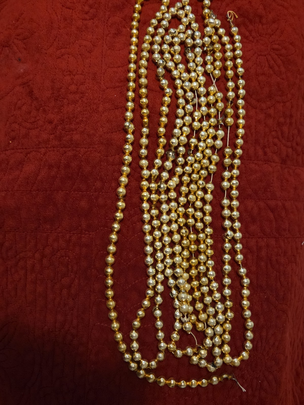 50s Vintage Mercury Glass Gold garland Japan 13 Feet 50s Vintage Mercury Glass Gold garland Japan 13 Feet