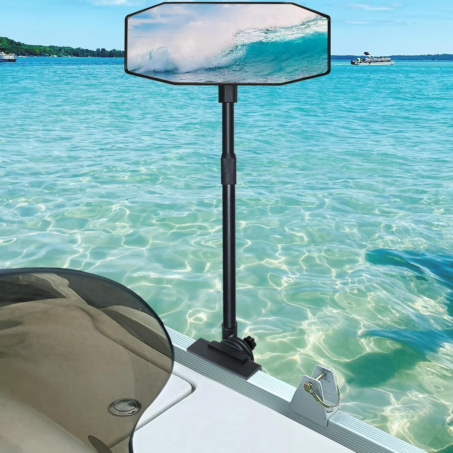 Pontoon Boat Mirror Rear View Pontoon Mirror for Marine Water Skiing,4.7