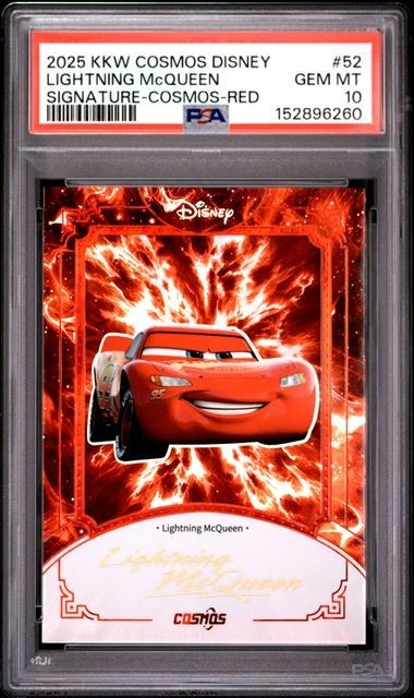 2025 Kakawow Disney #52 Lightning McQueen Signature Cosmos Red /75 PSA 10 🔴 ⚡