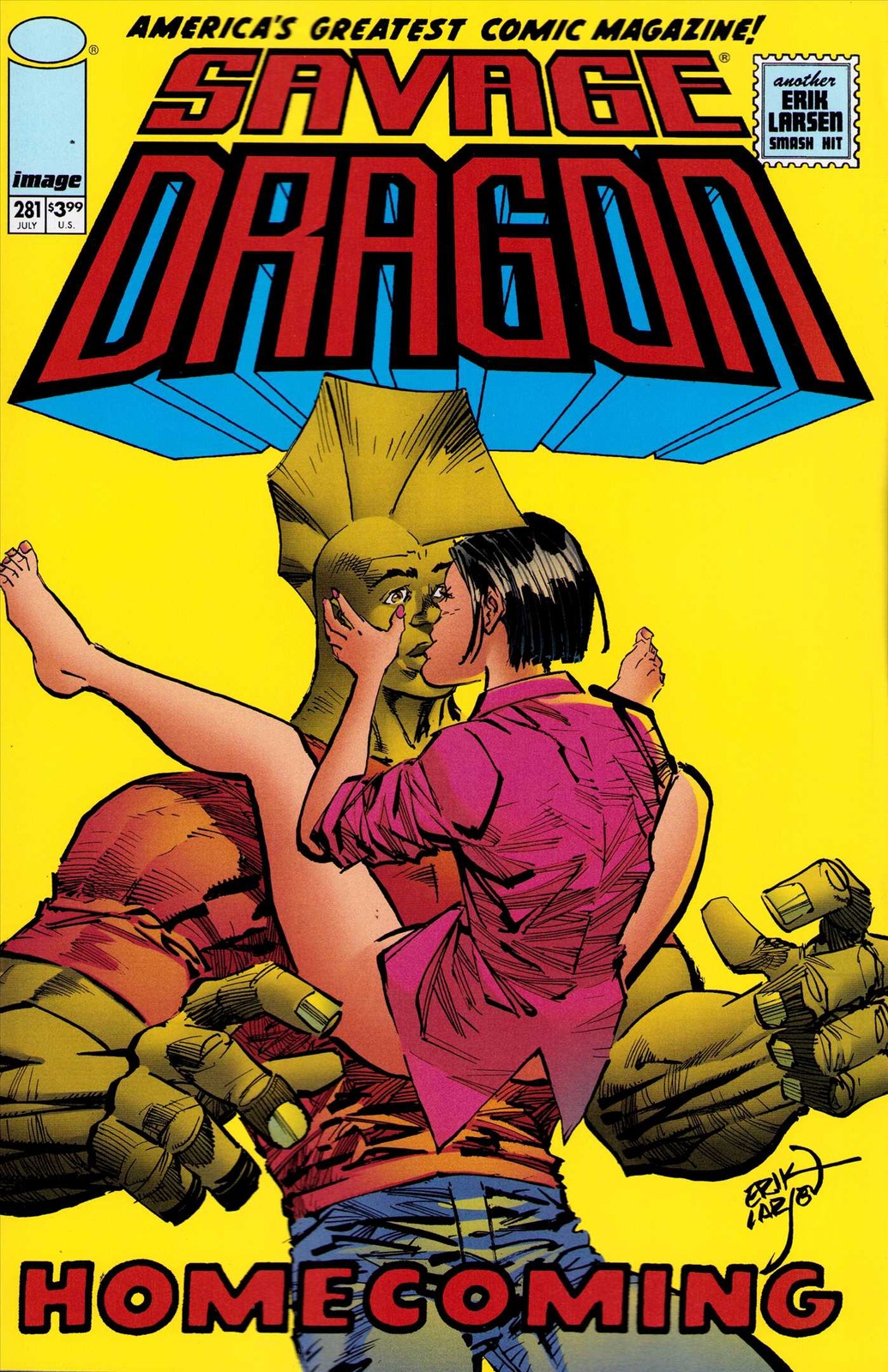 Savage Dragon, The #281A VF/NM; Image | Erik Larsen Kiss Cover - w/Bag+Board Savage Dragon, The #281A VF/NM; Image | Erik Larsen Kiss Cover - w/Bag+Board