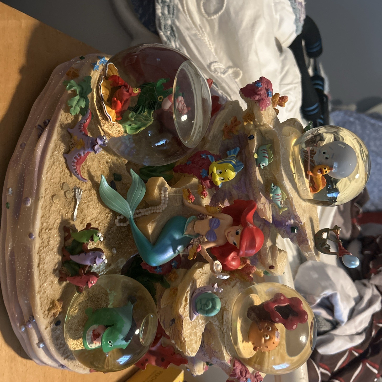 Disney Store Little Mermaid Ariel Musical Snow Globe Under The Sea TESTED Read