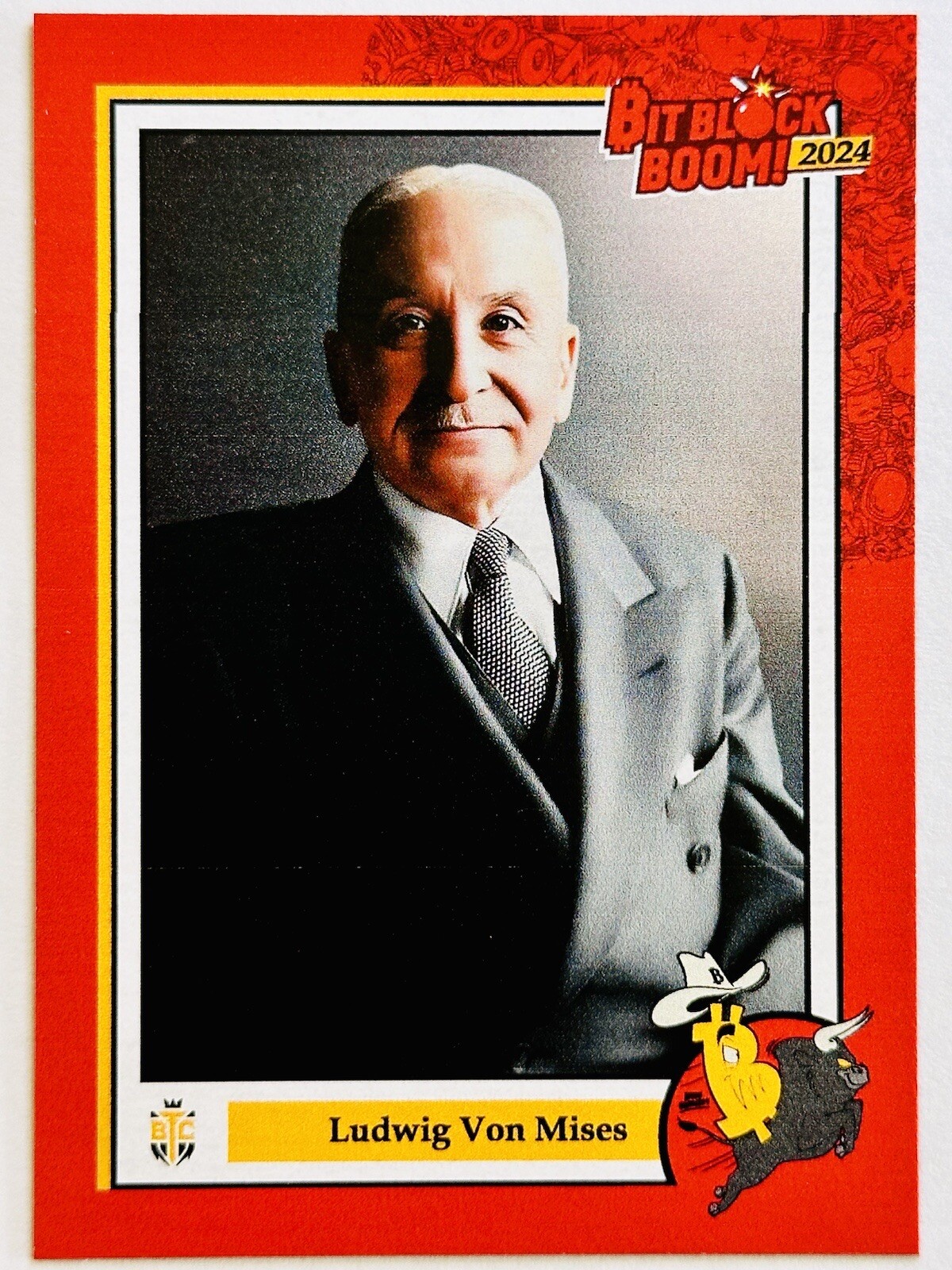 LUDWIG Von MISES #24 Bitcoin Trading Cards BTCTC BITBLOCKBOOM BBB 2024 Ltd. /424