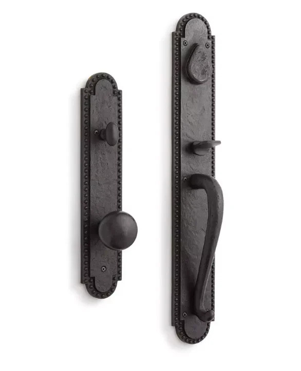 New Antique Pewter Marconi Solid Bronze Entrance Door Set with Knob New Antique Pewter Marconi Solid Bronze Entrance Door Set with Knob