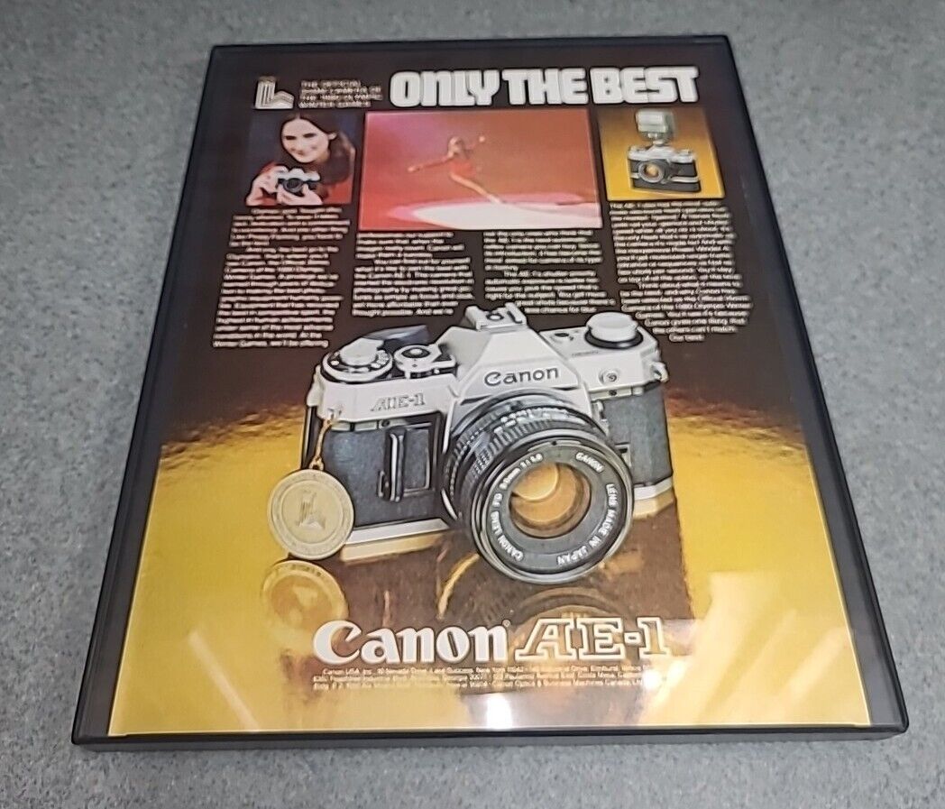 Canon Camera AE-1 1979 Print Ad Framed 8.5x11 Wall Art 