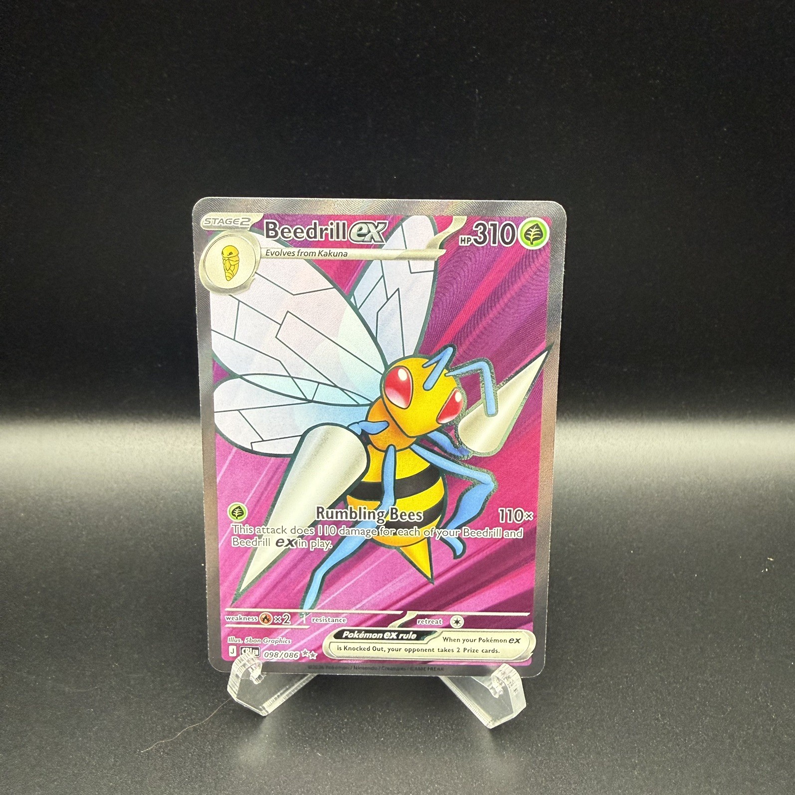 Pokémon TCG Beedrill Ex 098/086 Chaos Rising Ultra Rare Full Art Pokémon TCG Beedrill Ex 098/086 Chaos Rising Ultra Rare Full Art