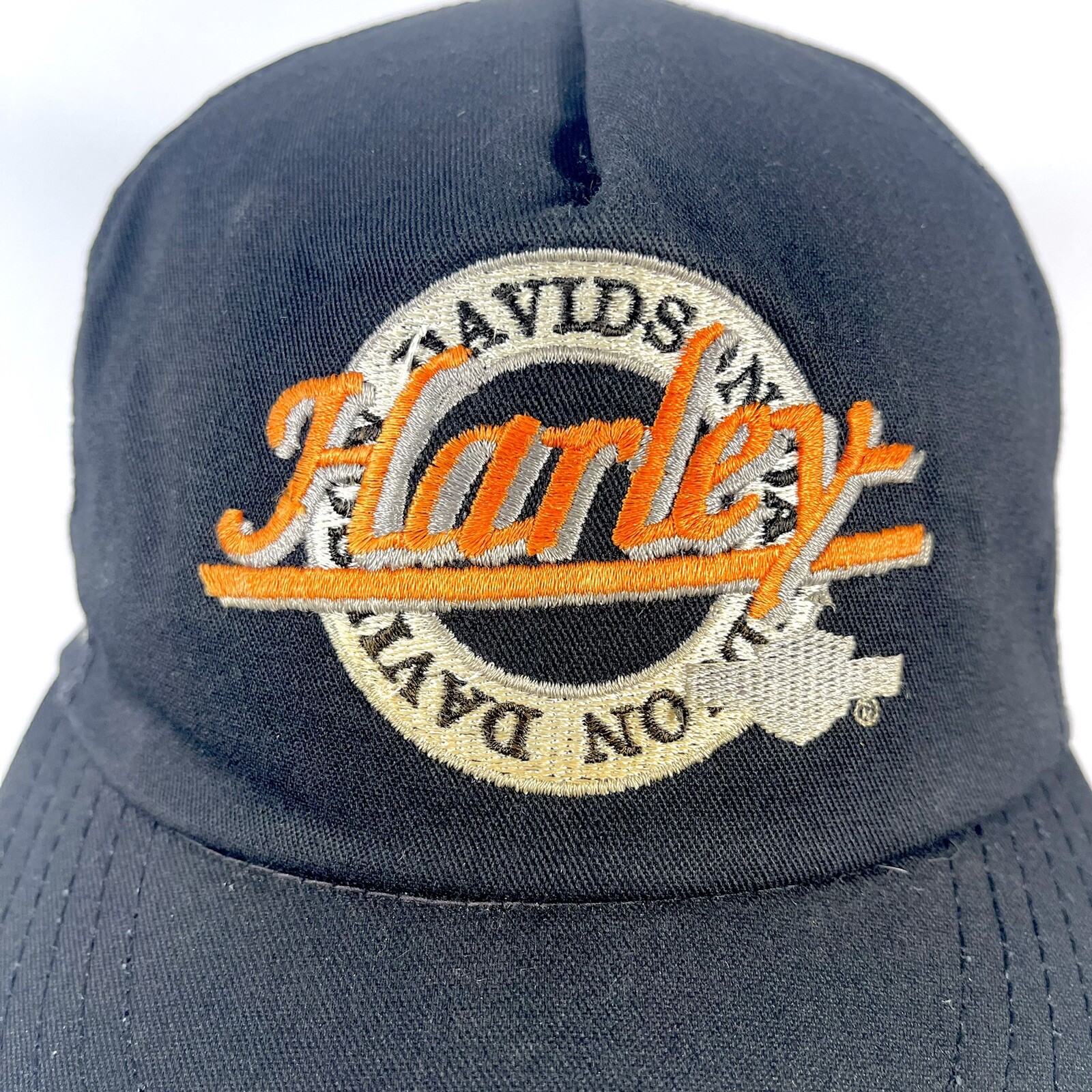 Vintage Harley Davidson Strapback Hat Holoubek Cap Embroidered Logos And Script Vintage Harley Davidson Strapback Hat Holoubek Cap Embroidered Logos And Script