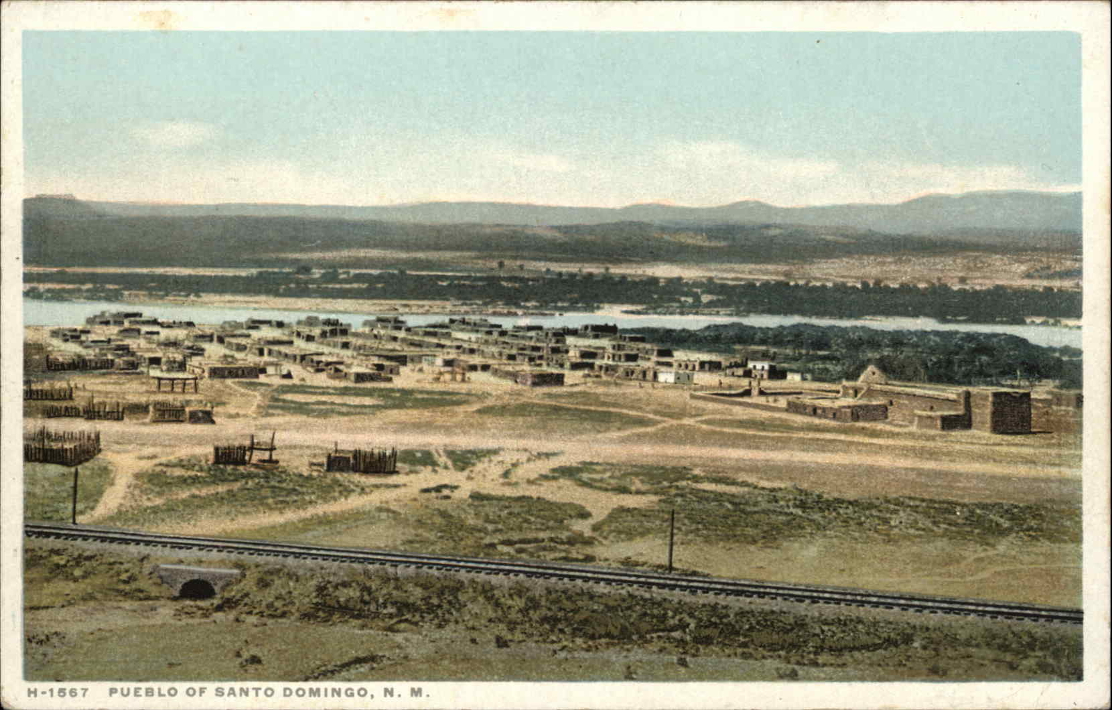 Santo Domingo NM Pueblo Indians H-1567 Fred Harvey Detroit Publishing Postcard