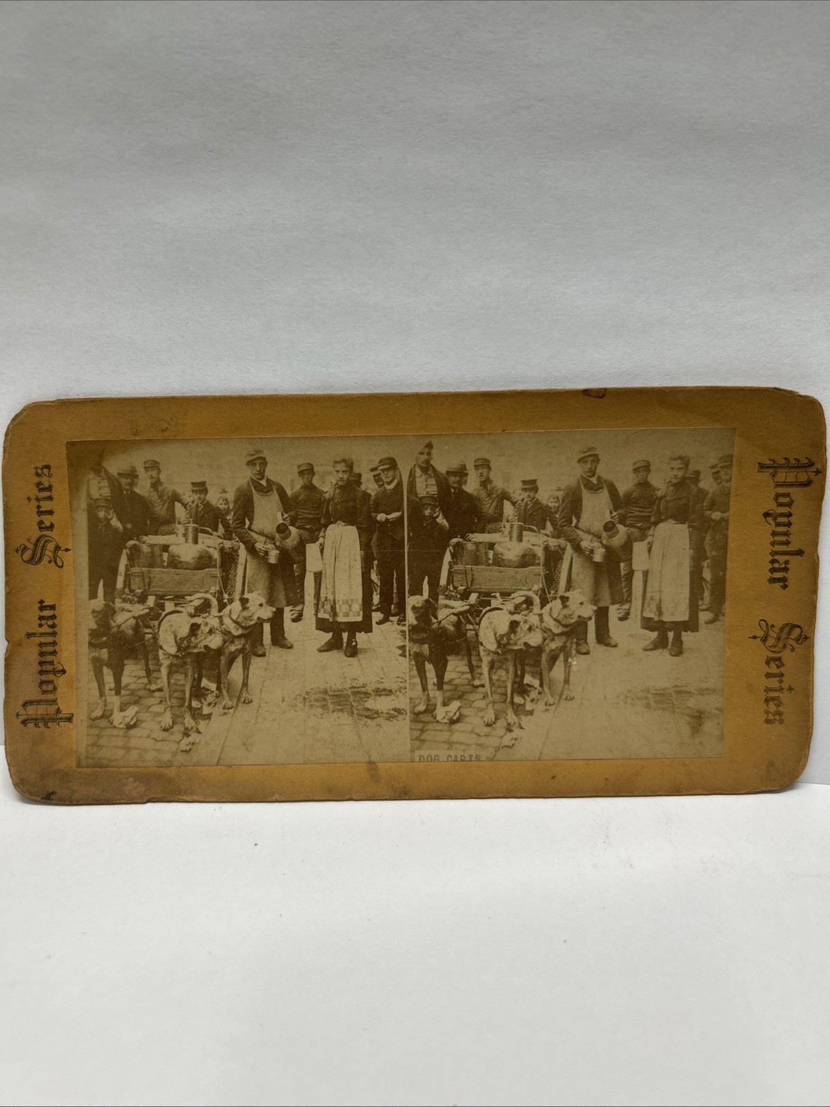 Antique Stereoscope Slide Popular Series Stereoview Dog Carts Antique Stereoscope Slide Popular Series Stereoview Dog Carts