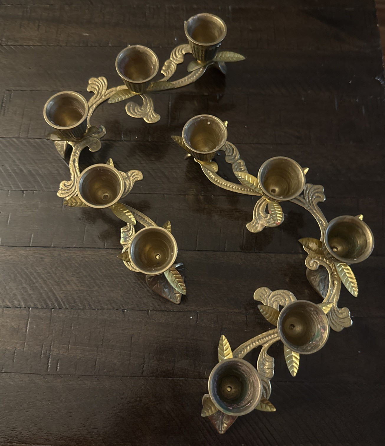 Vintage Andrea By Sedak Candelabras Set Of 2 - 5 Light Leaf Filigree Vintage Andrea By Sedak Candelabras Set Of 2 - 5 Light Leaf Filigree