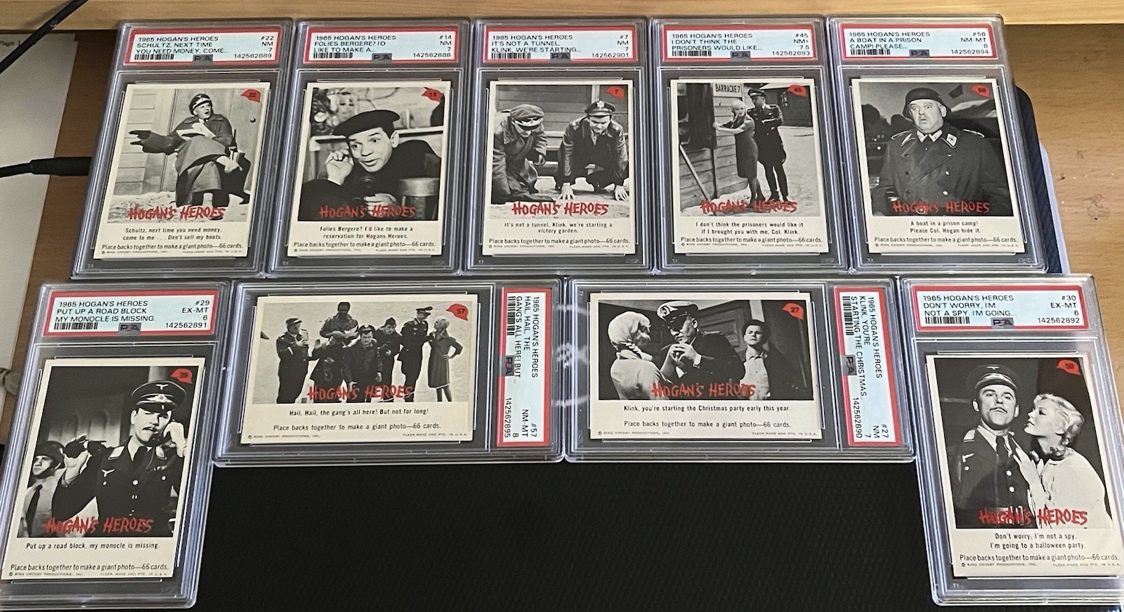 1965 Fleer Hogan's Heroes PSA 9-Card All Newly Graded Lot PSA 8 PSA 7 PSA 6