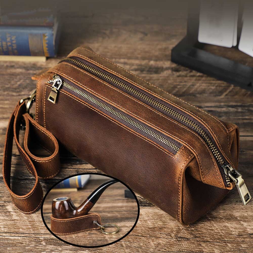 Leather Premium Smoking Tobacco Pipe Bag Travel Pipes Accessories Storage Case