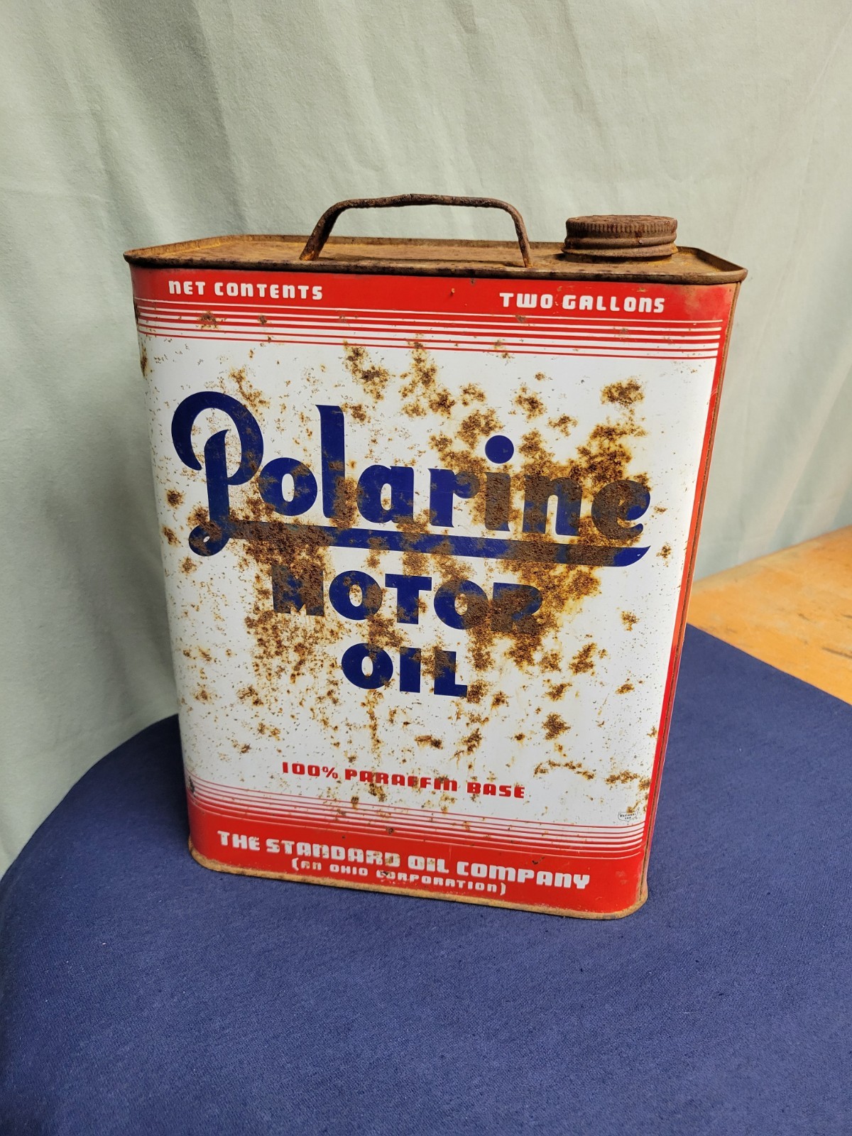 Vintage Polarine Motor Oil Can 2 Gallons Standard Oil Co. OLD Vintage Polarine Motor Oil Can 2 Gallons Standard Oil Co. OLD