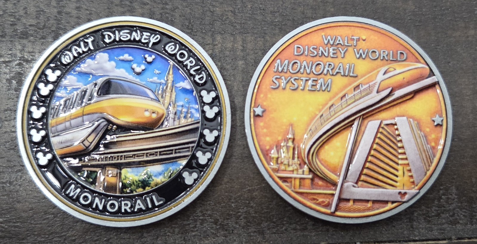 Disney World Yellow Monorail Collectible Challenge Coin Token Disney World Yellow Monorail Collectible Challenge Coin Token
